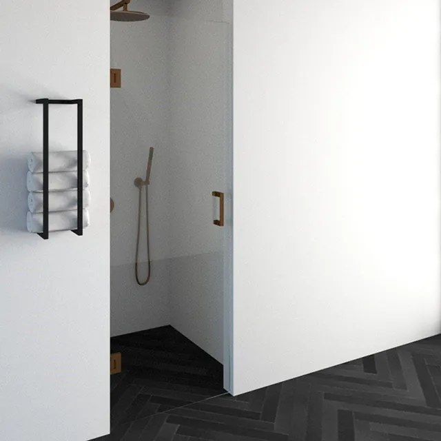 BRAUER Void nisdeur helder glas 70x200 omkeerbaar incl. glascoating PVD koper geborsteld GS-VON1H70200GK