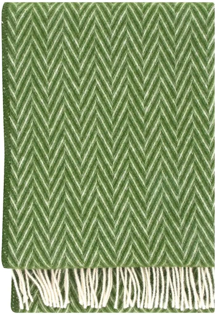 Plaid wol: groen visgraat