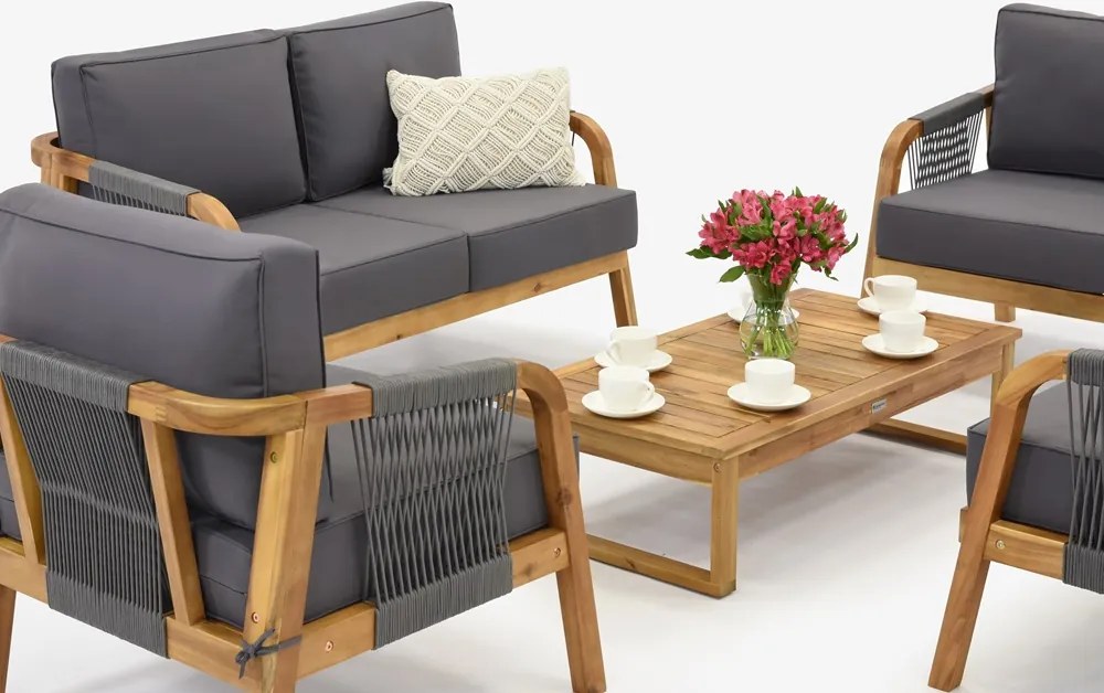 Acaciahouten tuinmeubelen Mumbai Coffee 6 Tuinpunt