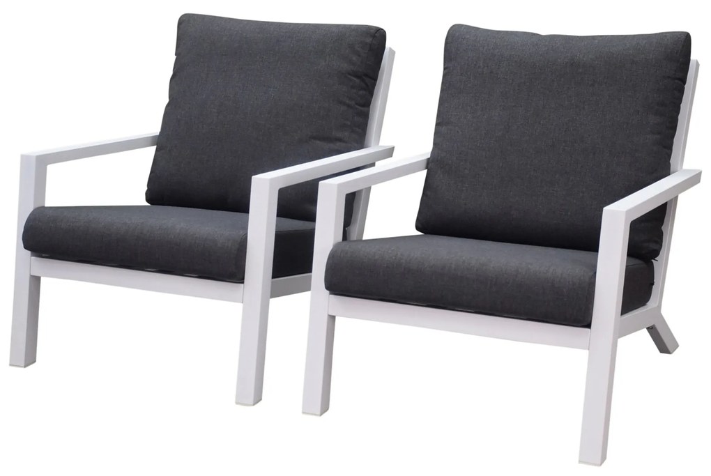 Malaga lounge balkonset 2 delig wit aluminium