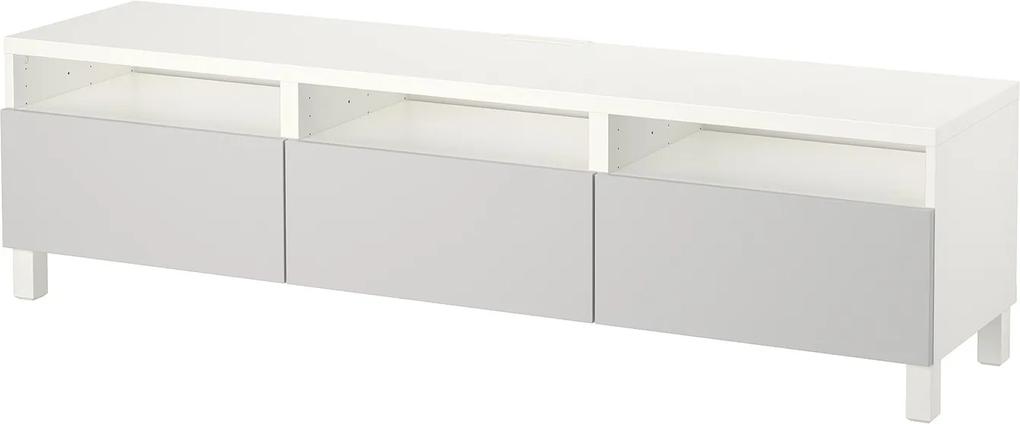 BESTÅ Tv-meubel met lades wit/ lichtgrijs