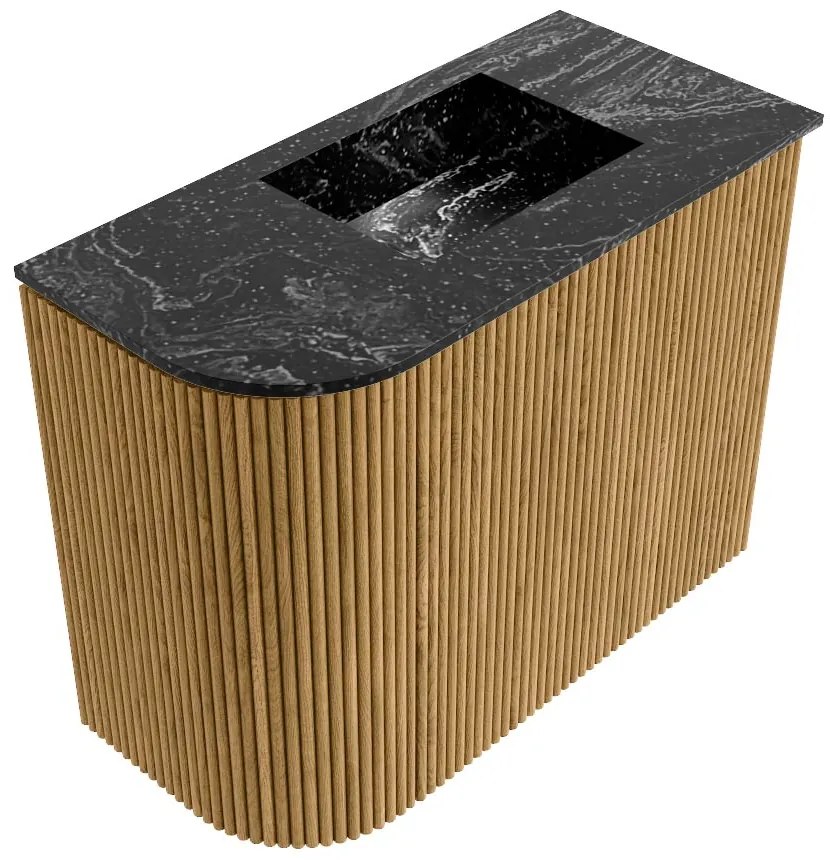 Mondiaz Joya DLux 50cm toiletmeubel ronding links oak met wastafel faye rechts zonder kraangat lava