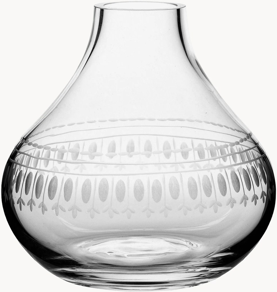 Mondgeblazen kristallen vaas Ovals, H 11 cm