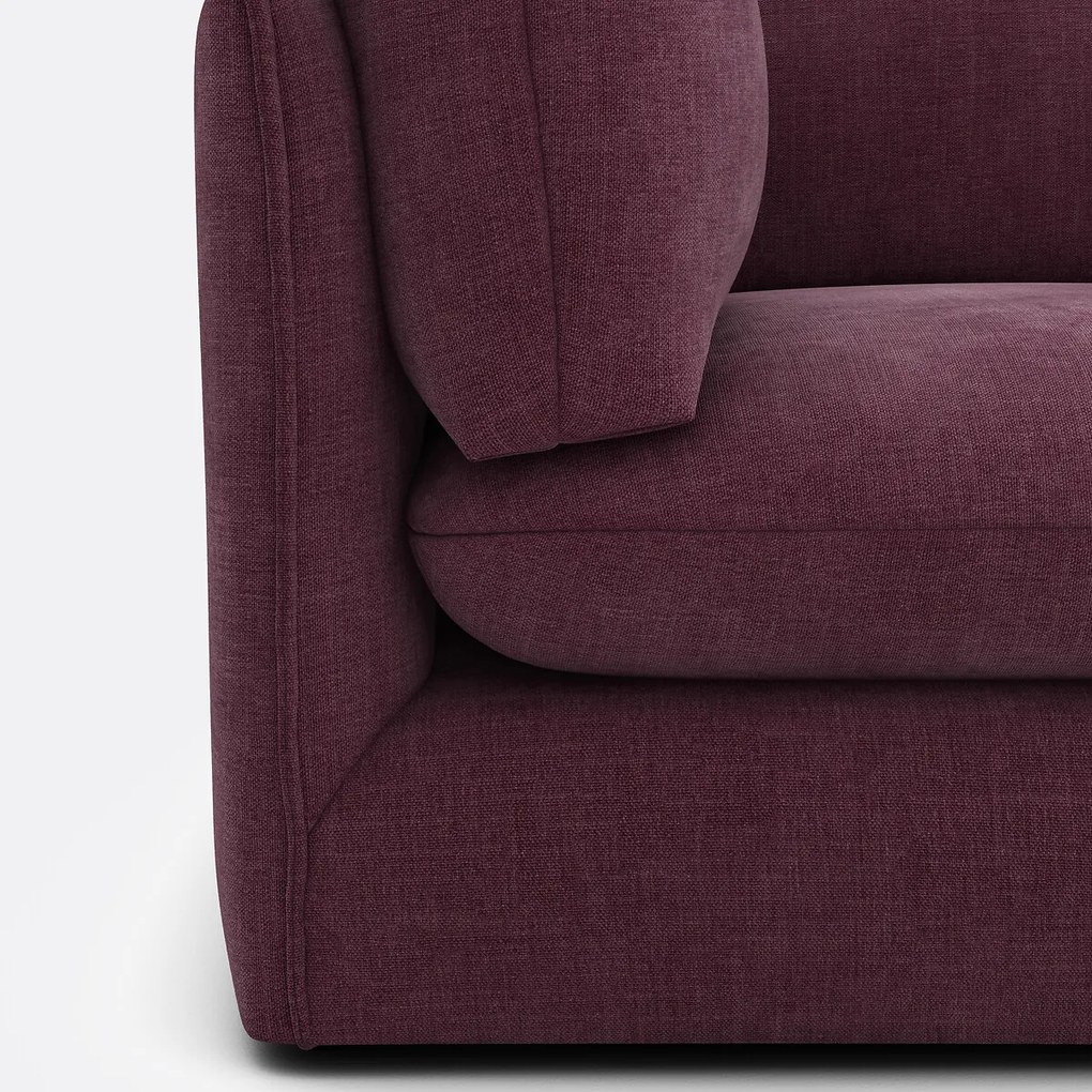 Modulaire bank, 3 zits met poef, gestructureerde stof, Malo