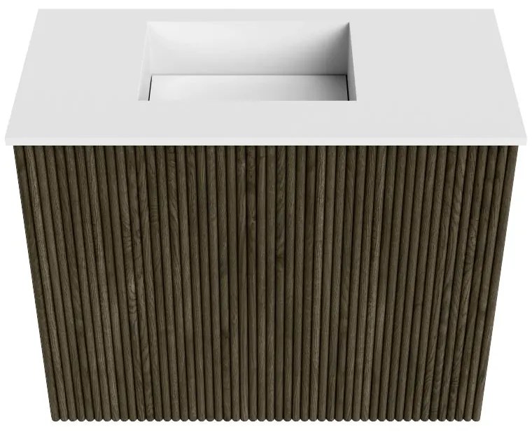 Mondiaz Joya 50cm toiletmeubel shadow met wastafel faye links zonder kraangat talc