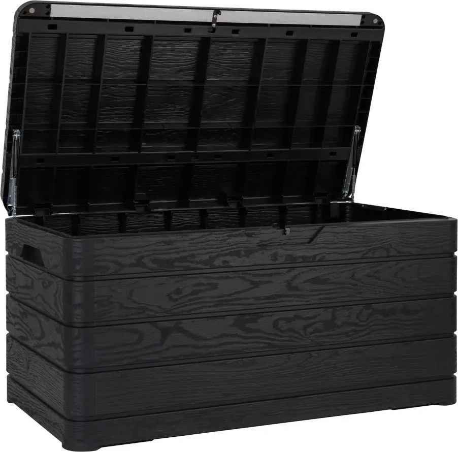 Toomax Dolomiti Kussenbox - 500L - Donker Antraciet - Houtlook - Binnenmaat 128,5 x 67,5 x 62 cm - Buitenmaat 129 x 64 x 70 cm