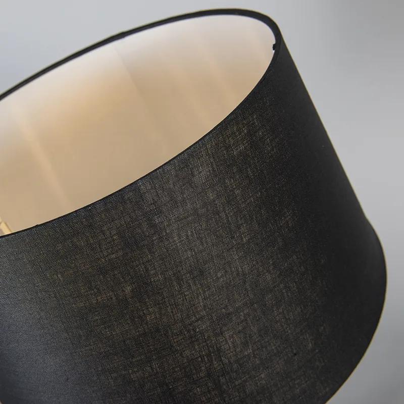 Tafellamp wit met kap zwart 35 cm verstelbaar - Parte Modern E27 rond Binnenverlichting Lamp