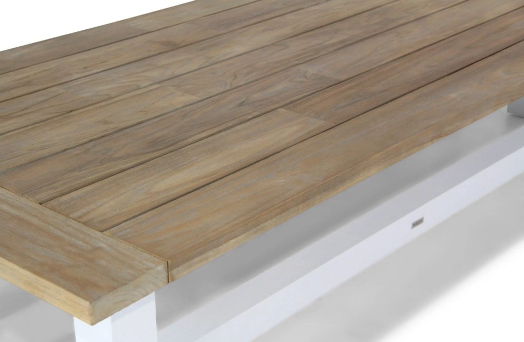 Dining Tuintafel rechthoekig 330 x 100 cm Aluminium/teak Wit Florence