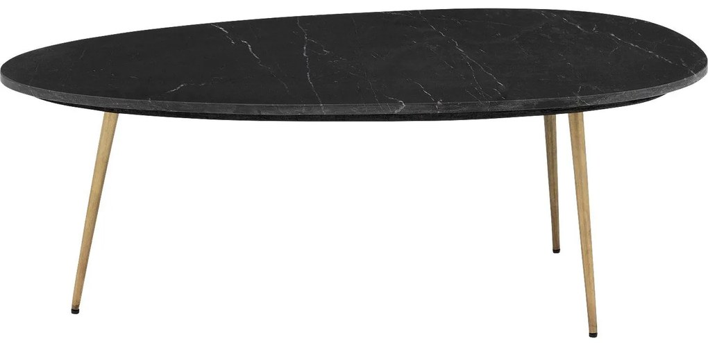 Goossens Salontafel Enzo ovaal, marmer zwart, elegant chic, 110 x 40 x 55 cm