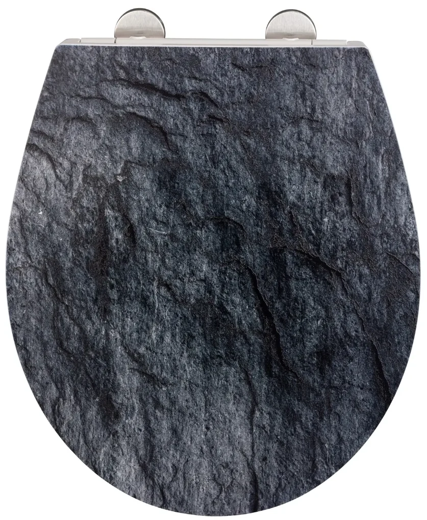 Wenko Embossed softclose toiletzitting Slate Rock