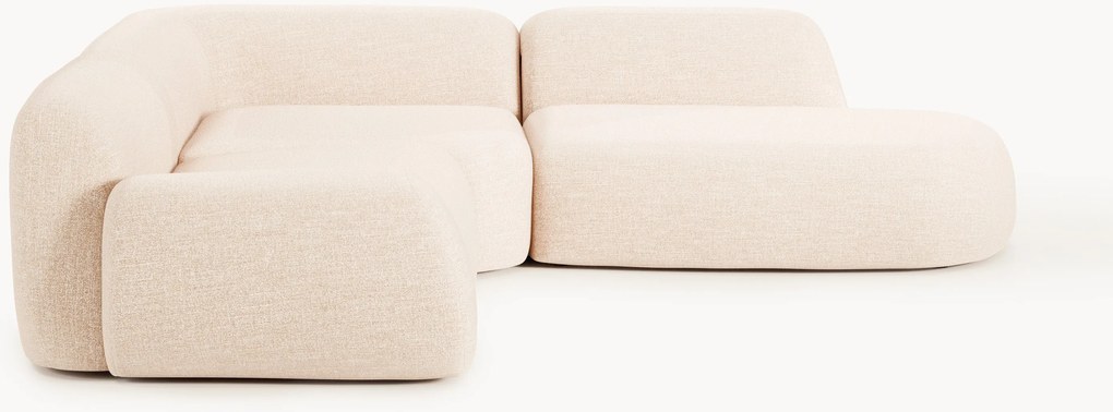 Modulaire bouclé hoekbank Wolke (4-zits) met chaise longue