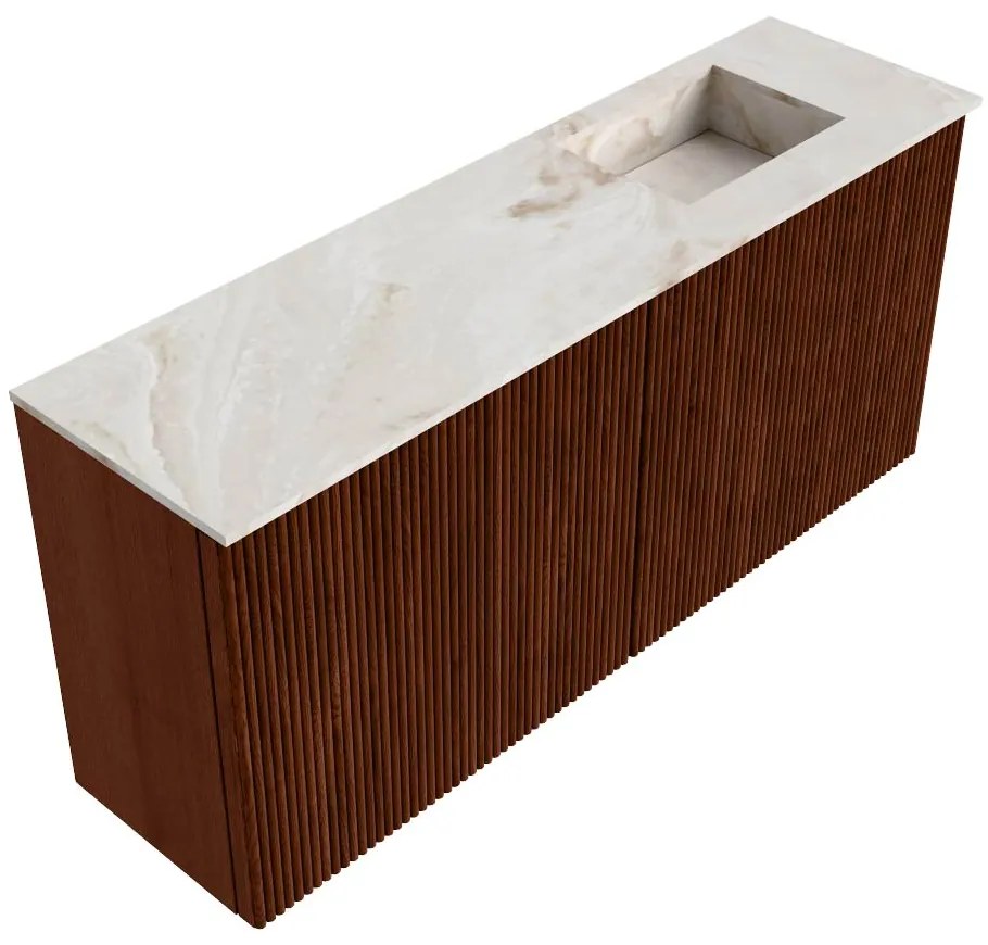 Mondiaz Joya DLux 90cm toiletmeubel ruby met wastafel faye rechts zonder kraangat frappe
