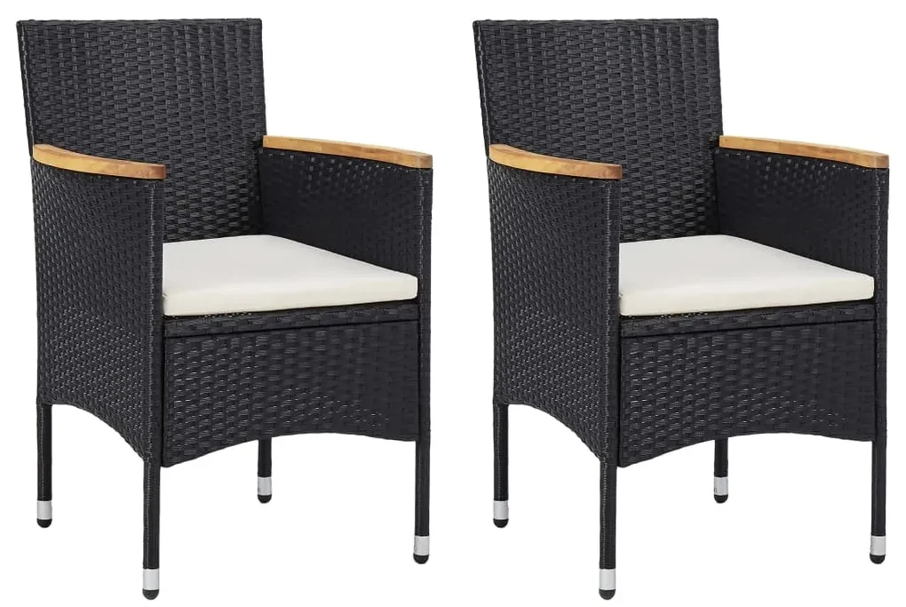 vidaXL Tuinstoelen 2 st poly rattan zwart