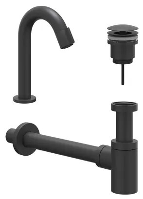 IVY Fonteinset - opbouw - gebogen - model S - always open plug - Mat zwart PED 6901422