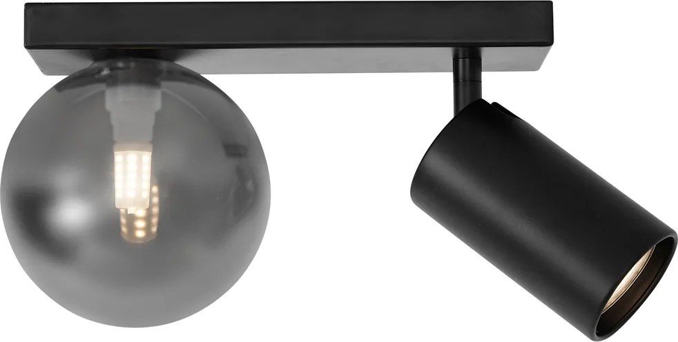 Moderne plafondlamp zwart 2-lichts kantelbaar - Lesly