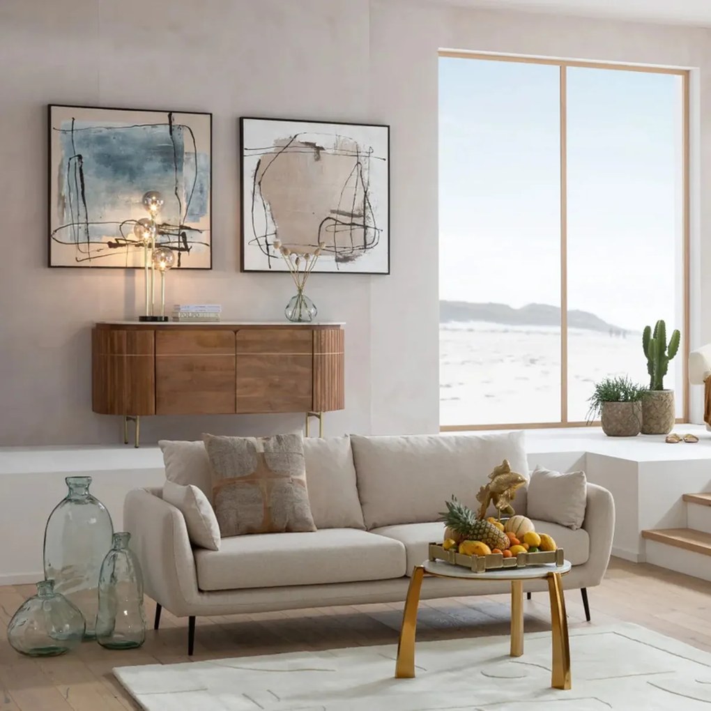 Kare Design Grace Dressoir Mangohout En Marmer - 160x45x78cm.