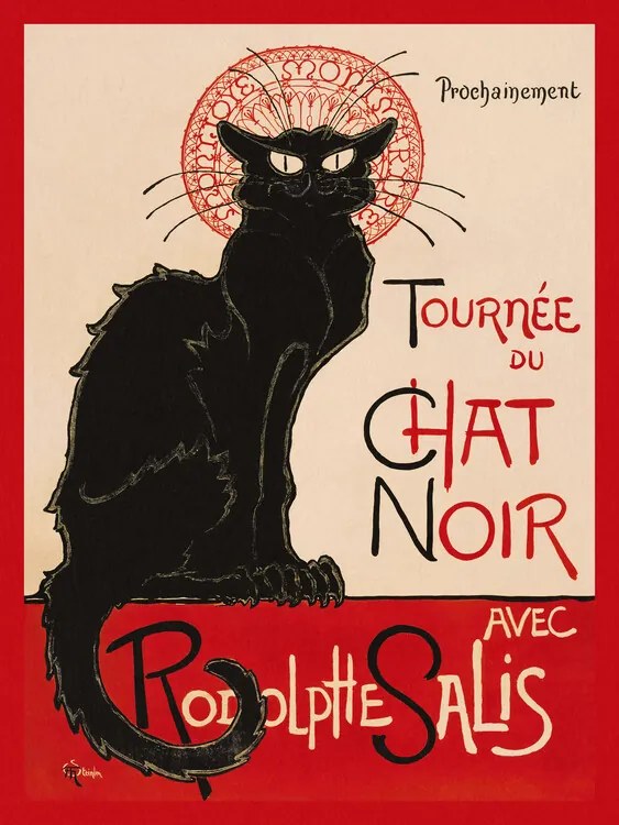 Kunstreproductie The Black Cat, Théophile Steinlen
