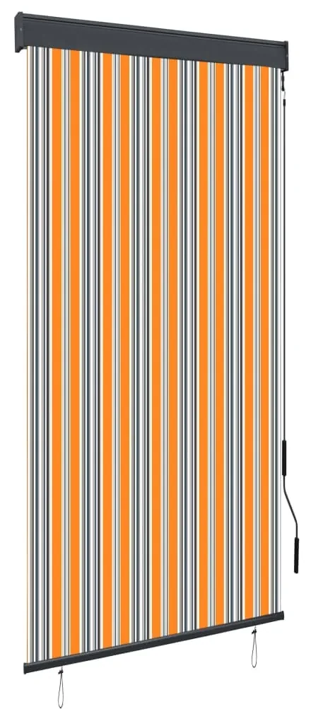 vidaXL Rolgordijn voor buiten 100x250 cm geel en blauw