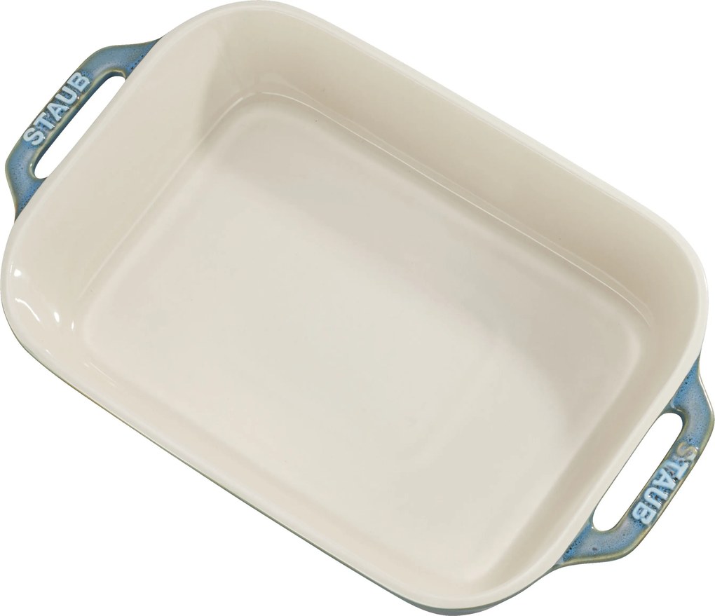 Staub Ceramique Ovenschaal 27 cm, Rechthoekig, Antiek turquoise - Ceramique - Staub
