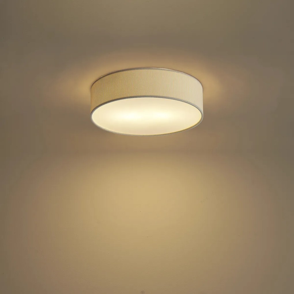Moderne plafondlamp wit met velours kap 38cm 2-lichts - Luz