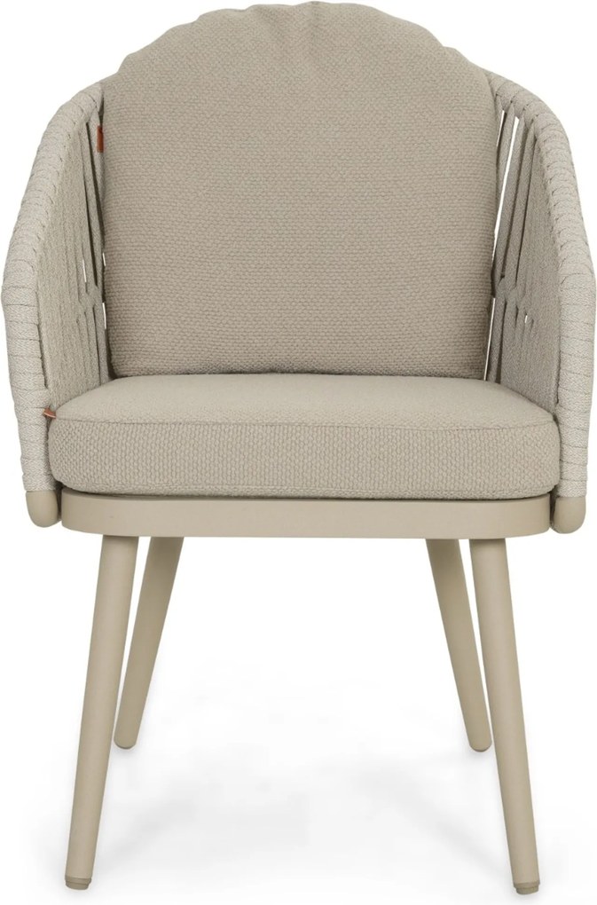 Tuinset Ronde Tuintafel 6 personen 150 cm Rope Zand/Beige  Santika Furniture Santika
