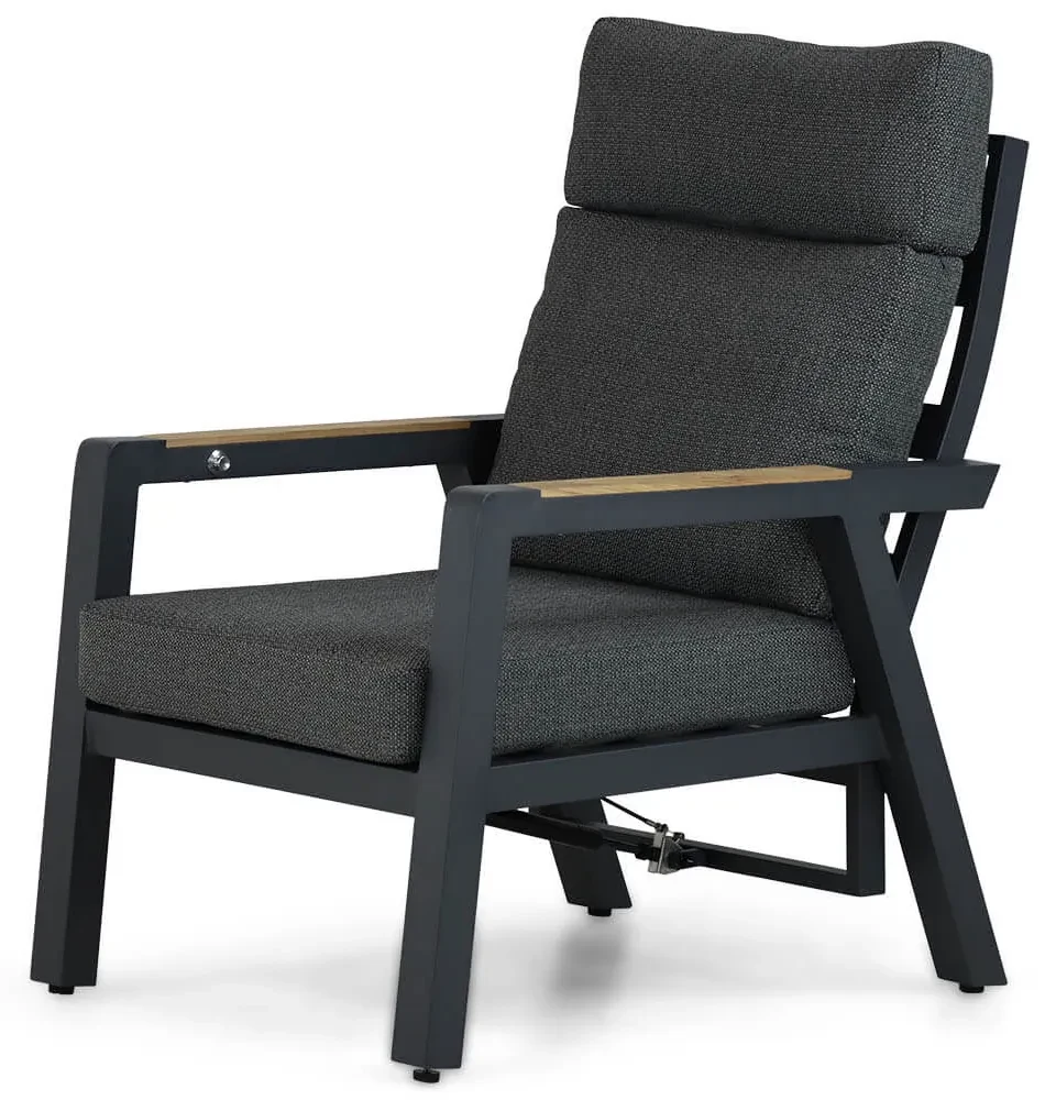 Stoel en Bank Loungeset 5 personen Aluminium/teak Grijs Lifestyle Garden Furniture Marseille