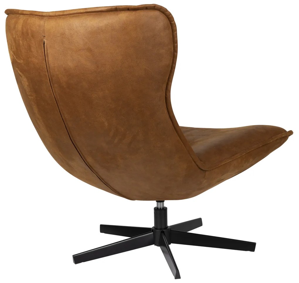 Draai Fauteuil Met Hoge Rug Cognac