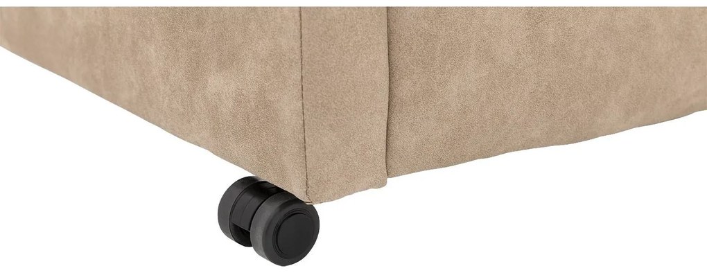 Goossens Eetkamerstoel Leen beige microvezel met armleuning en met wielen, stijlvol landelijk