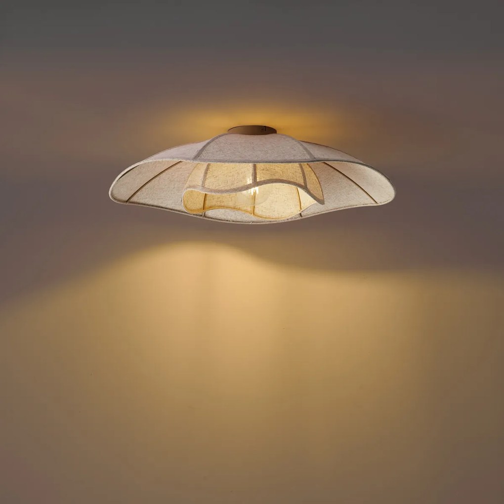 Japandi plafondlamp beige stof 70cm - Haru