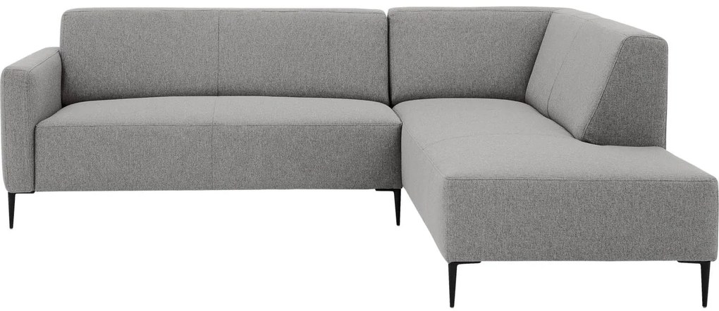 Goossens  Key West lichtgrijs, stof, 2,5-zits, modern design met ligelement rechts