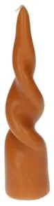 Kaars, gedraaid, toffee, 20 cm