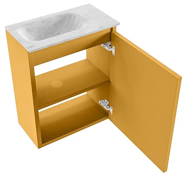 Mondiaz Ture DLux toiletmeubel 40cm ocher met wastafel opalo links zonder kraangat