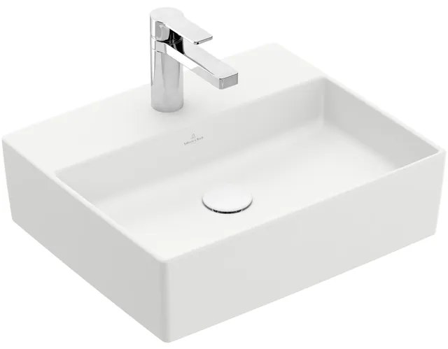 Villeroy & Boch Memento 2.0 Opzet Wastafel - 49.8x42cm - zonder overloop - ceramic+ - stone white 4A0751RW