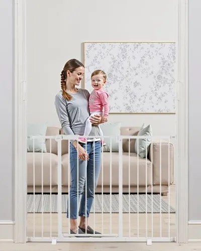 VEVOR Baby Gate Hondenhekje Scheiding met Verstelbare Breedte (65-121,9 cm), Traphekje voor Kind- en Huisdierveiligheid, Met één Hand Te Openen, Voor Trappen en Deuren, Wit