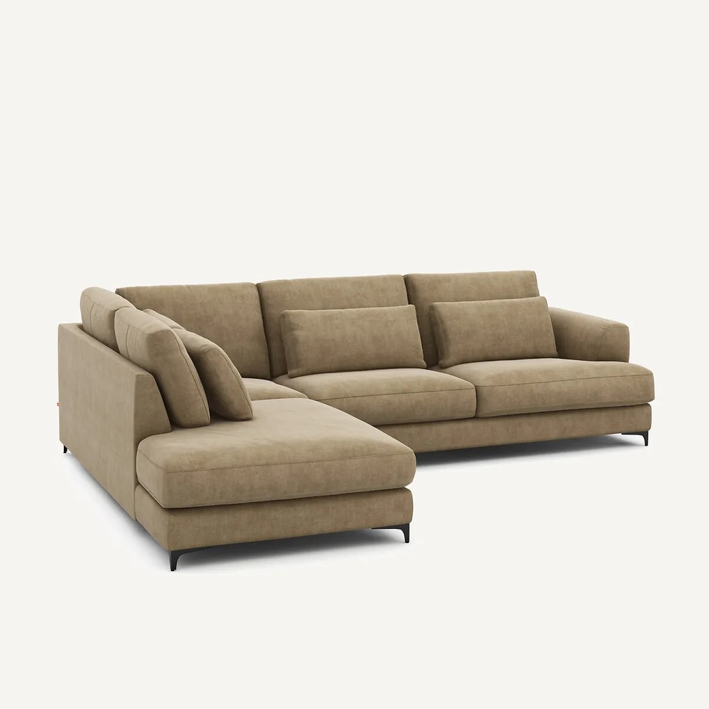 Omvormbare hoekbank links, stonewashed fluweel, Marsile