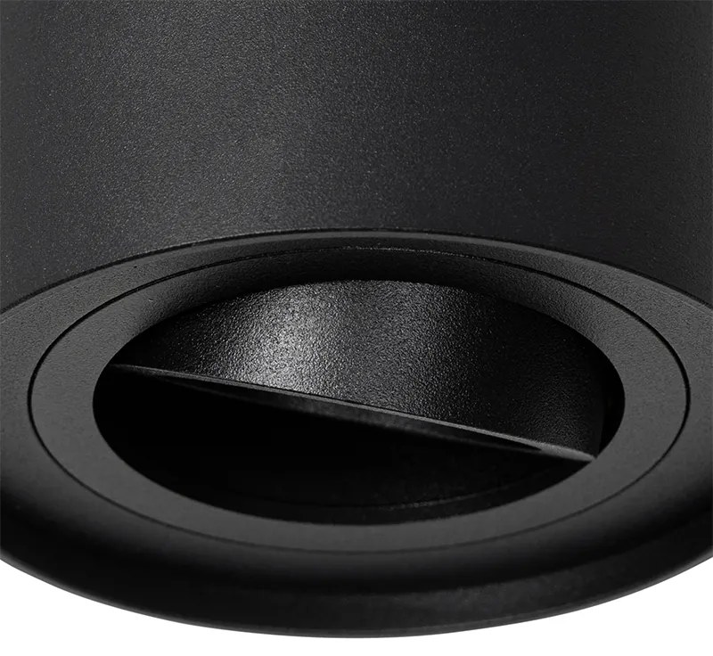 Moderne plafondspot zwart draai- en kantelbaar - Rondoo up