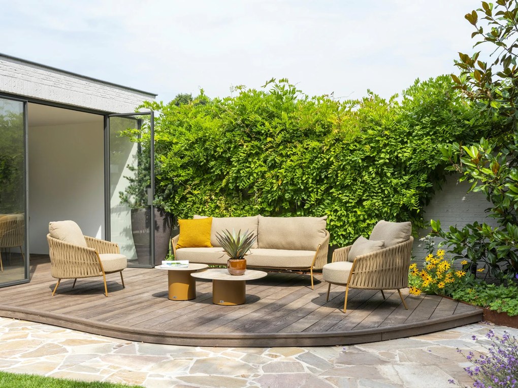 4 Seasons Outdoor Molina 3-zits loungebank amber Loungebank   beige weerbestendig