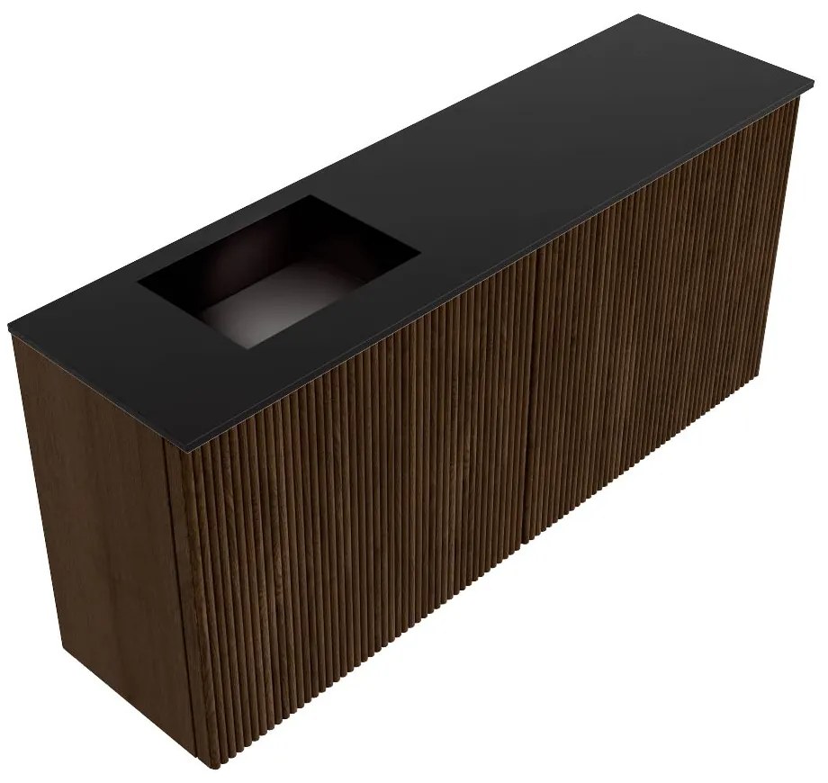Mondiaz Joya 90cm toiletmeubel walnut met wastafel faye links 1 kraangat urban