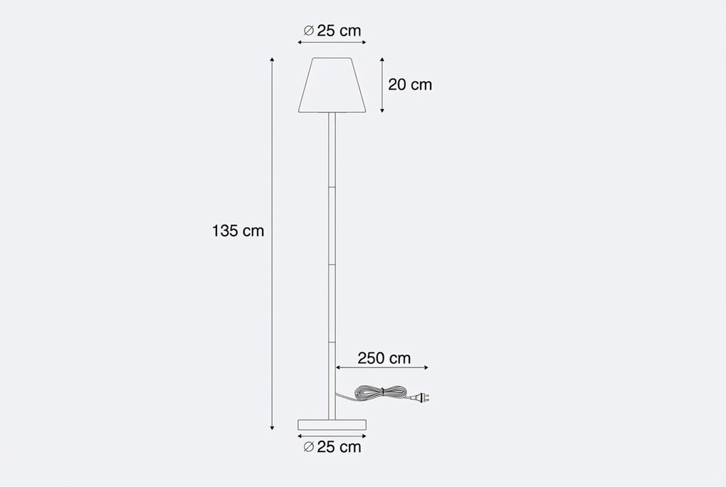 Buiten Vloerlamp Groen Met Witte Kap IP - Virginia Kunststof /Staal Groen