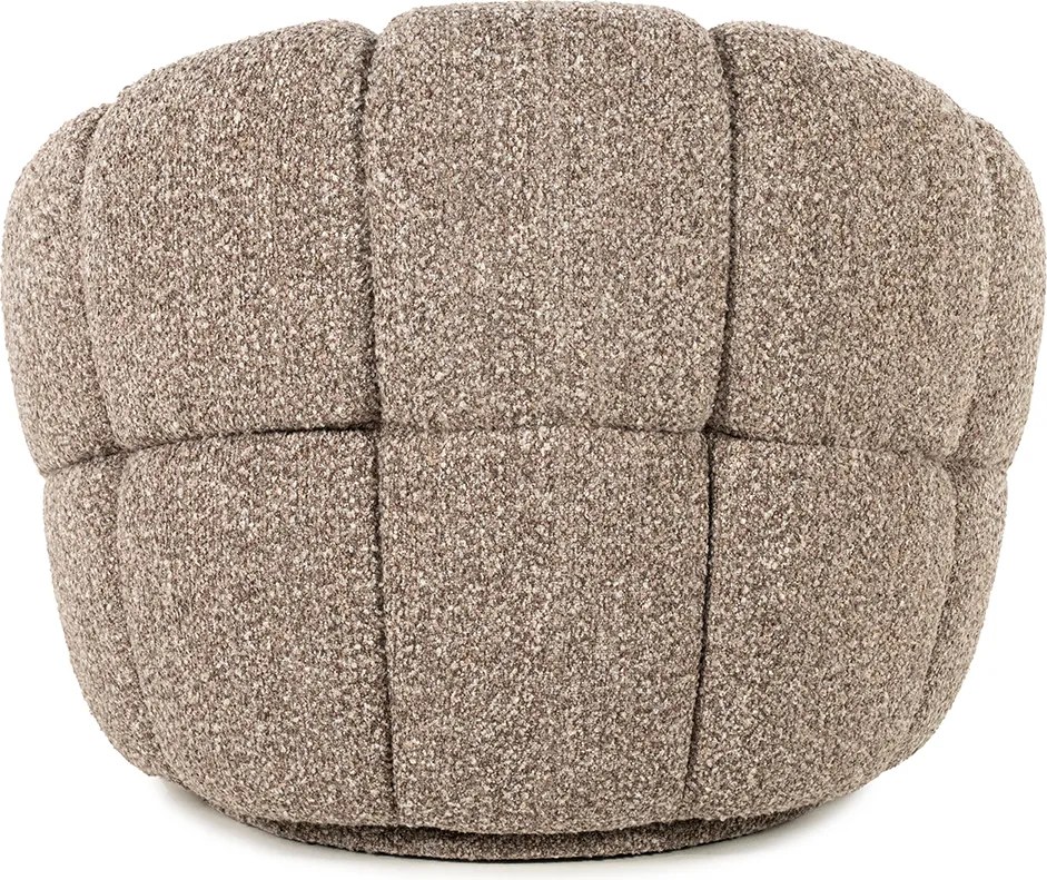 Ronde Fauteuil Draaibaar Boucle Taupe