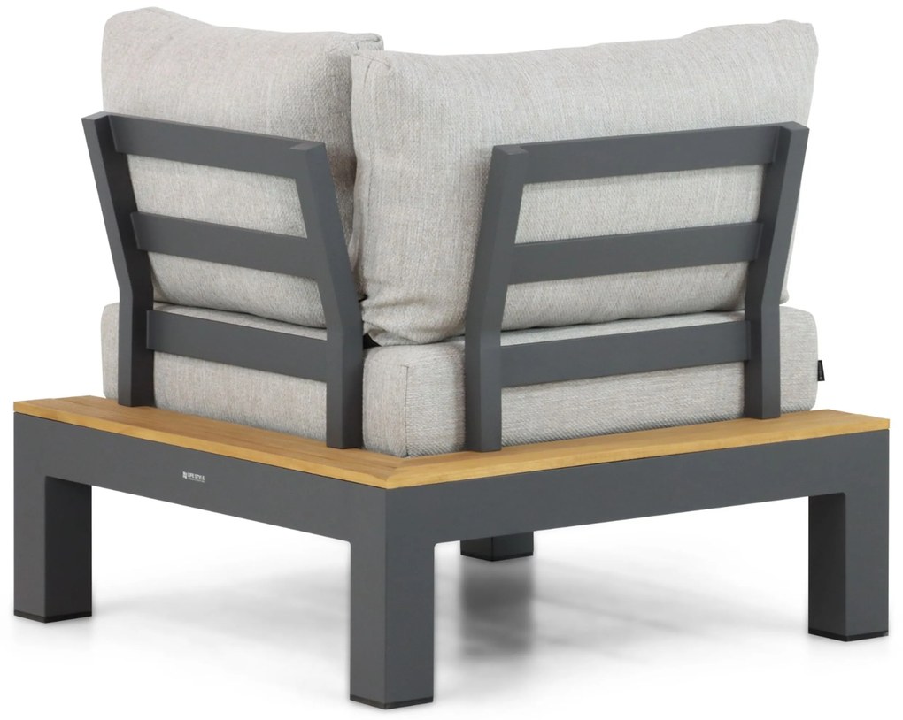Loungeset 5 personen Aluminium/Teak Grijs Lifestyle Garden Furniture Vittoria