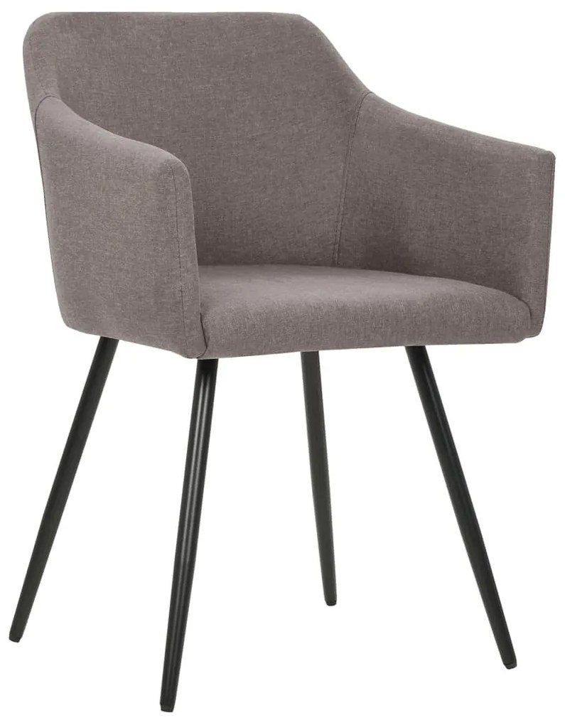 vidaXL Eetkamerstoelen 4 st stof taupe