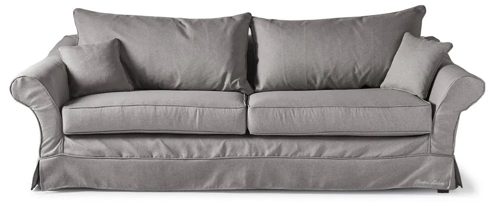 Rivièra Maison - Bond Street Sofa 3.5 Seater, oxford weave, steel grey - Kleur: grijs