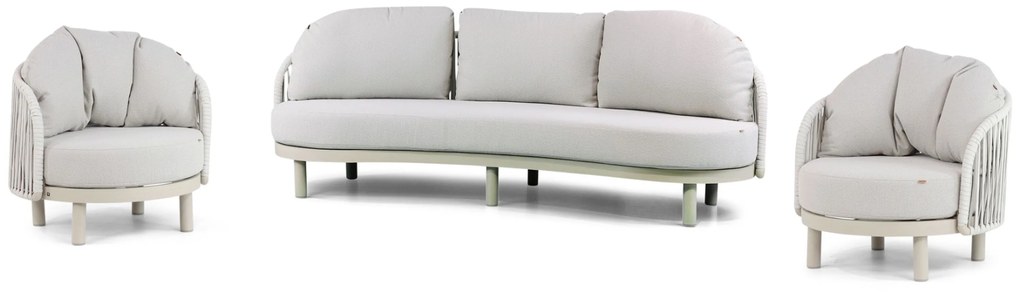 Stoel en Bank Loungeset 5 personen Aluminium/rope Taupe  Santika Furniture Santika