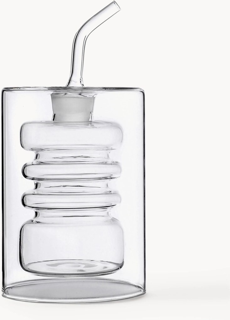 Handgemaakte azijn- en olie-fles Rings uit borosilicaatglas