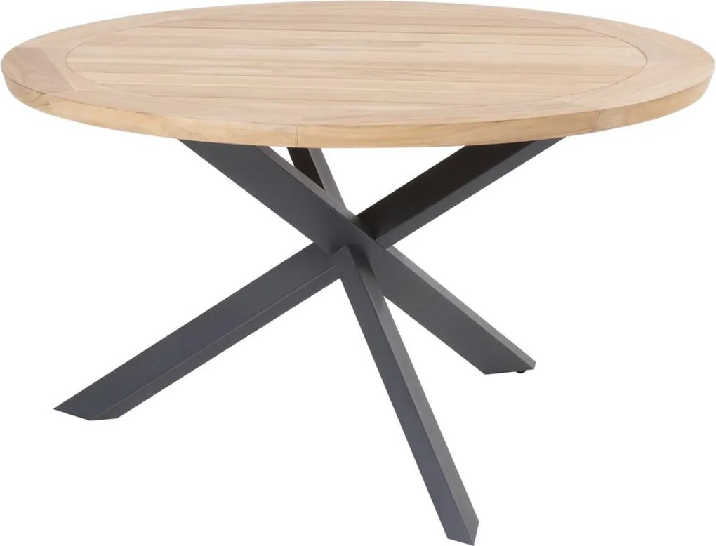4 Seasons Outdoor Aprilla tuinset pure met Prado tafel antraciet met teak blad Ø 130 cm * Sale * Tuinset   houtkleur weerbestendig