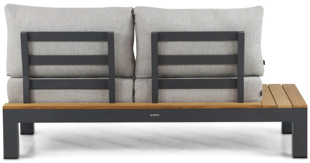 Loungeset 5 personen Aluminium/Teak Grijs Lifestyle Garden Furniture Vittoria