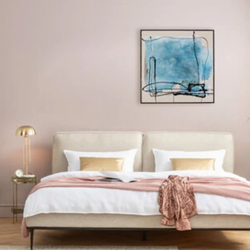 Abstract Schilderij Beige Blauw