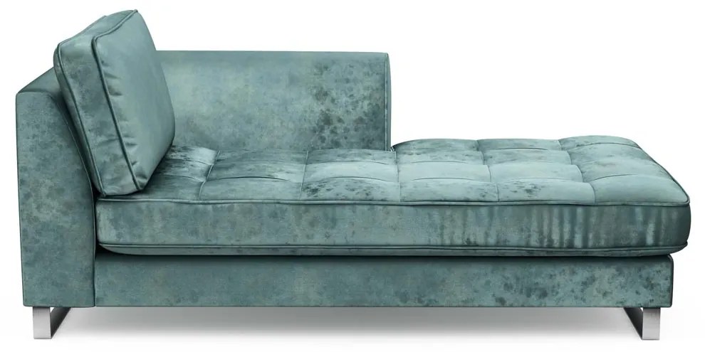 Rivièra Maison - West Houston Chaise Longue Right, velvet, mineral blue - Kleur: blauw