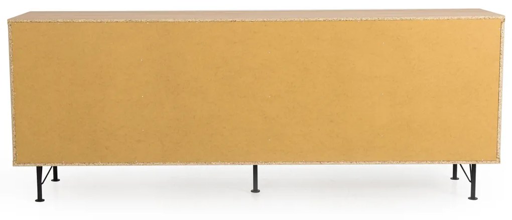 Tenzo Flow Groot Dressoir Mat Zwart Eiken - 206x44x79cm.